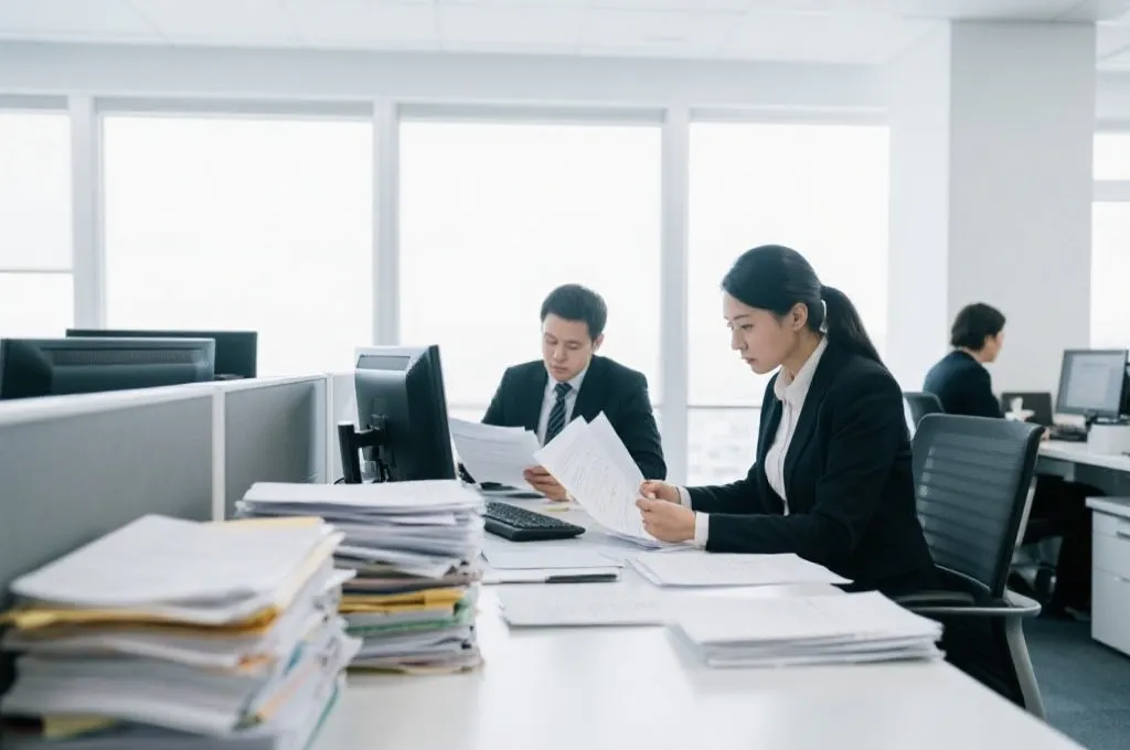 财政部门工作人员审核公益项目资料